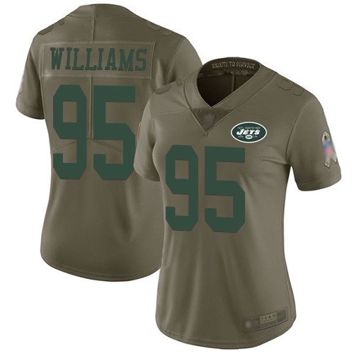 New York Jets Limited Olive Women Quinnen Williams Jersey NFL Football #95 2017 Salute to Service